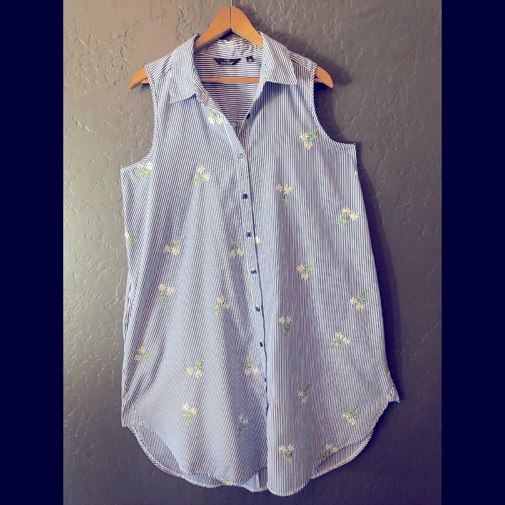 Hi-low embroidered swing dress